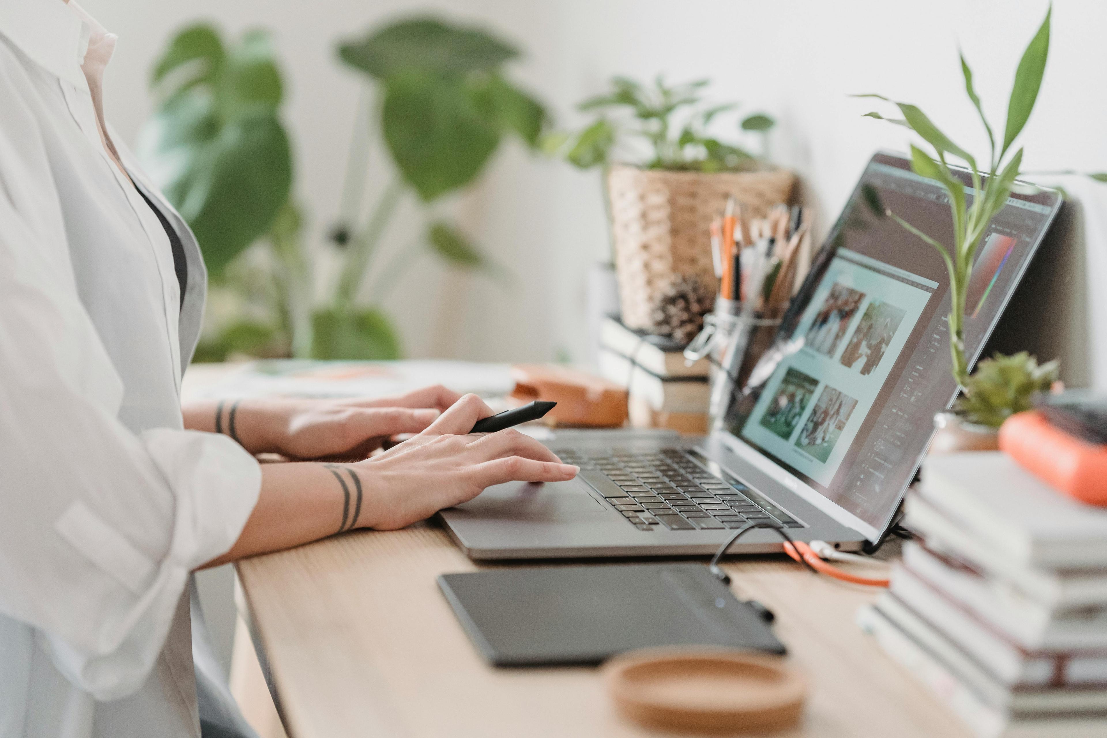 women searching on laptop computer